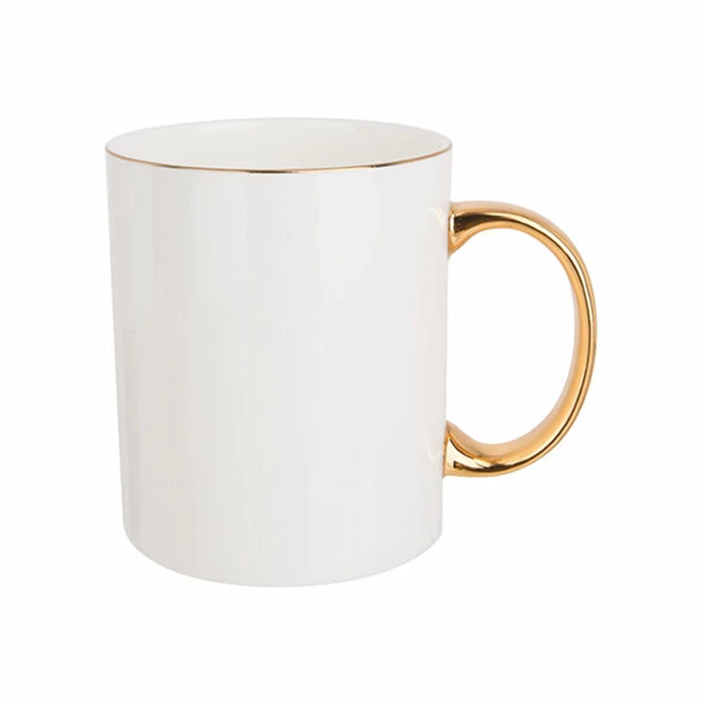 Bone China Mug with Gold Rim and Handle