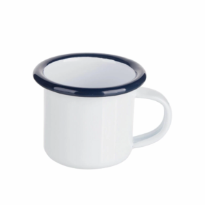 Enamel Mug with Blue Rim