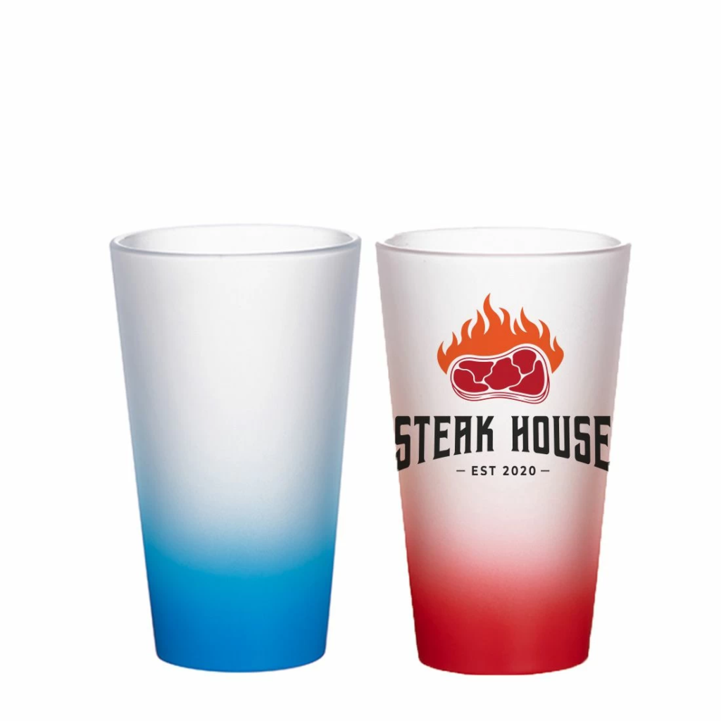Frosted Gradient Glass Mug without handle