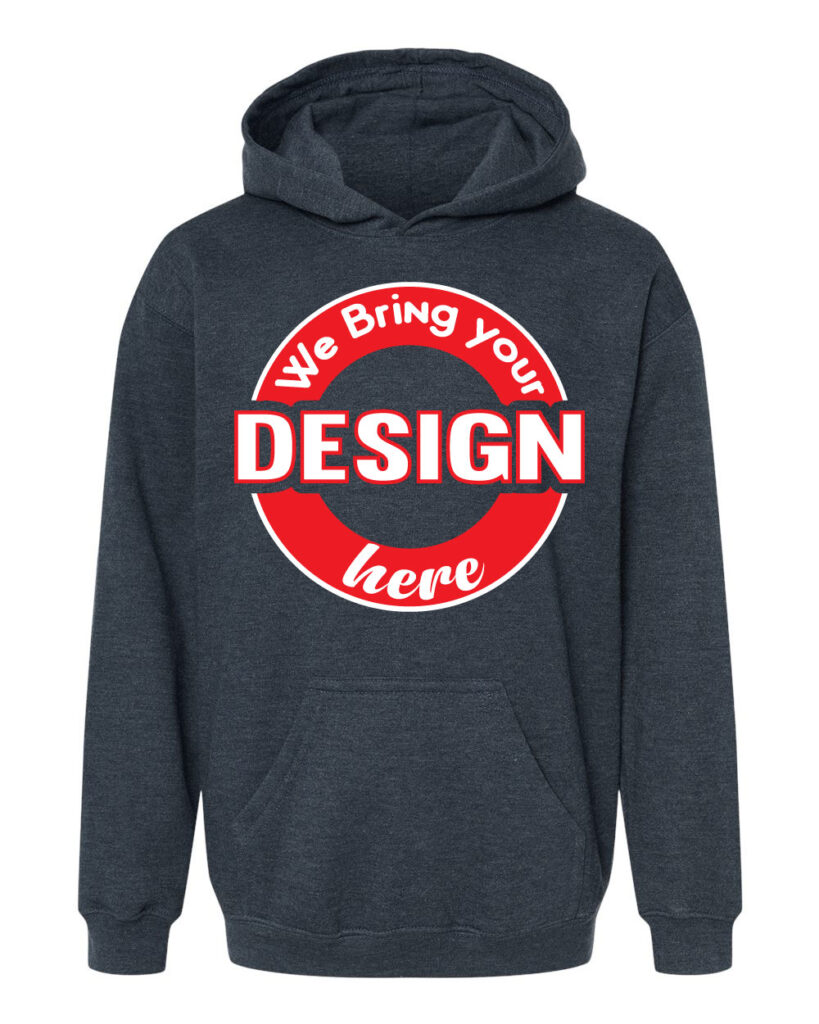 Heather Navy Youth Fleece Pullover Hoodie