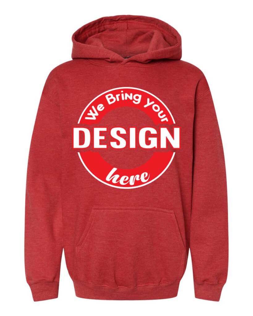 Heather Red Youth Fleece Pullover Hoodie